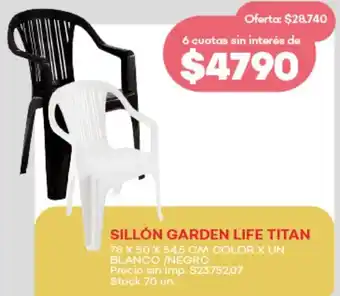 Supermercados Tadicor Garden life titan sillón oferta