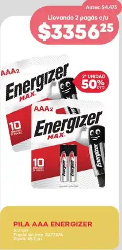 Supermercados Tadicor Energizer pila AAA oferta