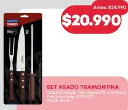 Supermercados Tadicor Set asado tramontina tradicional trinchante oferta