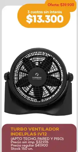 Supermercados Tadicor Turbo ventilador indelplas iv12 oferta