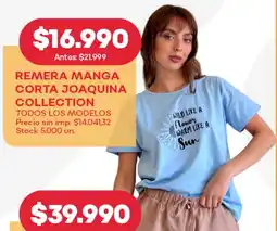 Supermercados Tadicor Remera manga corta joaquina collection oferta