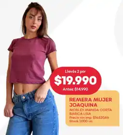Supermercados Tadicor Remera mujer joaquina oferta