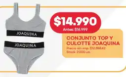 Supermercados Tadicor Conjunto top y culotte joaquina oferta