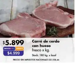 Disco Carré de cerdo con hueso fresco oferta