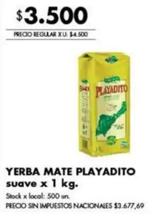 Disco Yerba mate playadito suave oferta