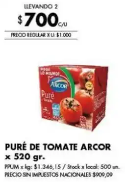 Disco Puré de tomate arcor oferta