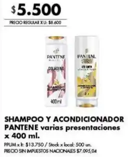 Disco Pantene shampoo y acondicionador varias presentaciones oferta