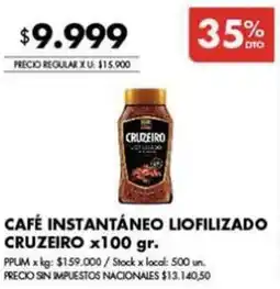 Disco Cruzeiro café instantáneo liofilizado oferta
