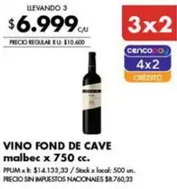 Disco Vino fond de cave malbec oferta