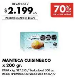Disco Cuisine&co manteca oferta
