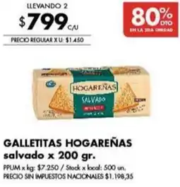 Disco Hogareñas galletitas salvado oferta