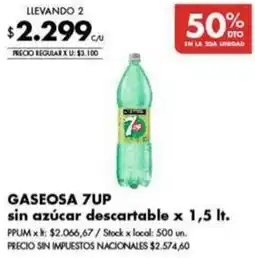 Disco 7up gaseosa sin azúcar descartable oferta