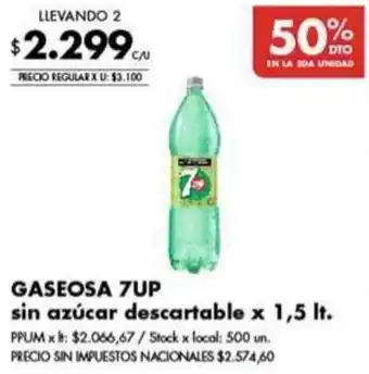 Disco 7up gaseosa sin azúcar descartable oferta