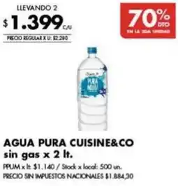 Disco Cuisine&co agua pura sin gas oferta