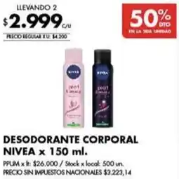 Disco Nivea desodorante corporal oferta