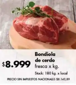 Disco Bondiola de cerdo fresca oferta