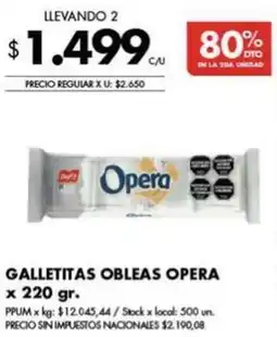 Disco Opera galletitas obleas oferta