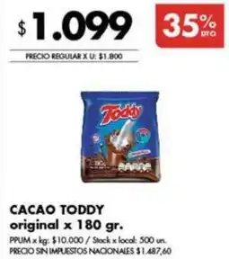 Disco Toddy original cacao oferta