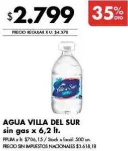 Disco Villa del sur agua sin gas oferta