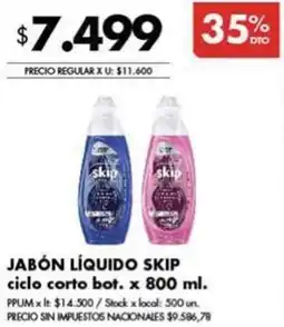 Disco Skip jabón líquido ciclo corto bot. oferta