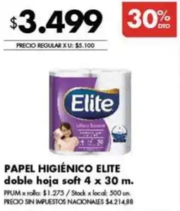 Disco Elite papel higiénico doble hoja soft oferta