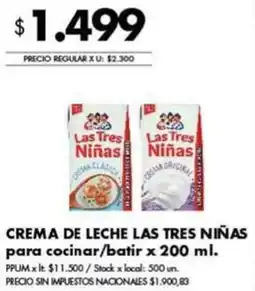 Disco Las tres niñas crema de leche para cocinar/batir oferta
