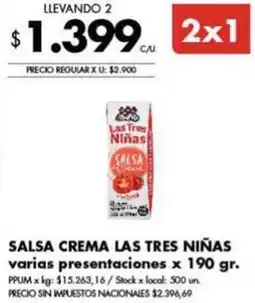 Disco Las tres niñas salsa crema varias presentaciones oferta