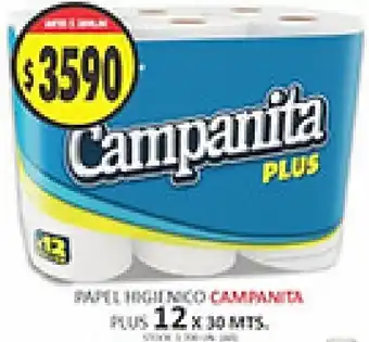 Supermercados Becerra Campanita Plus papel higienico oferta