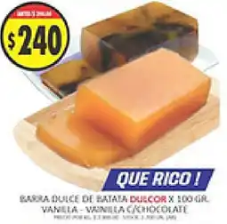 Supermercados Becerra Dulcor barra dulce de batata oferta