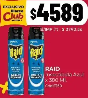 Diarco Raid insecticida azul oferta