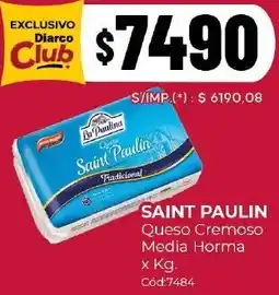 Diarco Saint paulin queso cremoso media horma oferta