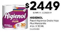 Diarco Higienol papel higiénico doble hoja. plus manzanilla oferta