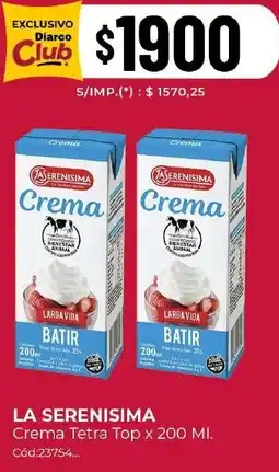 Diarco La serenisima crema tetra top oferta