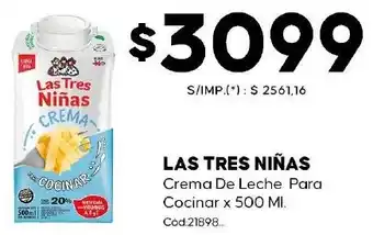 Diarco Las tres niñas crema crema de leche para cocinar oferta
