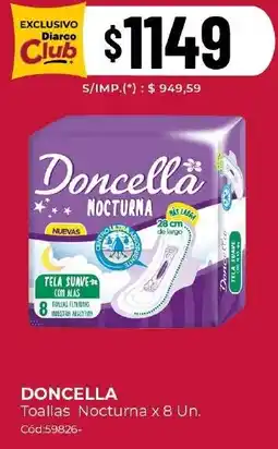 Diarco Doncella toallas nocturna oferta