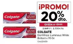 Diarco Colgate dentifrico luminous white brillant oferta