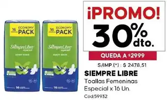 Diarco Siempre libre toallas femeninas especial oferta