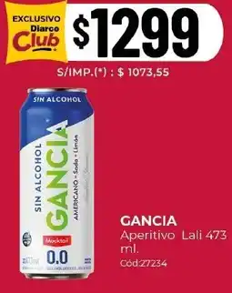 Diarco Gancia aperitivo lali oferta
