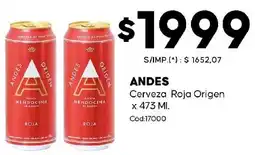 Diarco Andes cerveza roja origen oferta