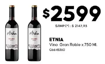Diarco Etnia vino gran roble oferta