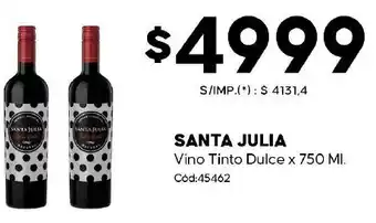Diarco Santa julia vino tinto dulce oferta