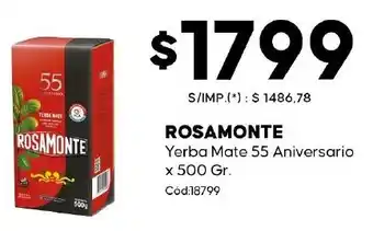 Diarco Rosamonte yerba mate 55 aniversario oferta