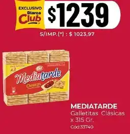 Diarco Mediatarde galletitas clásicas oferta