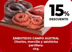 Supermayorista Vital Embutidos campo austral chorizo, morcilla y salchicha parrillera oferta