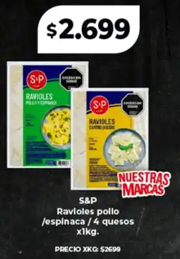 Supermayorista Vital S&p ravioles pollo /espinaca / 4 quesos oferta