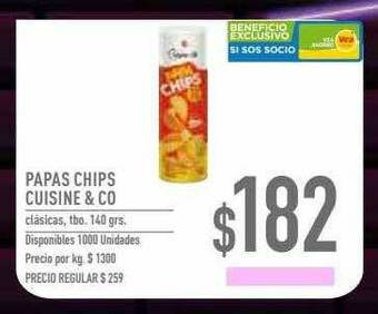 Supermercados Vea Papas Chips Cuisine & Co oferta