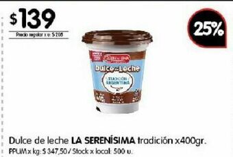 Disco Dulce de leche la serenísima oferta