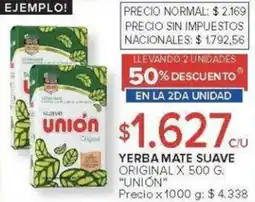 Carrefour Union yerba mate suave original oferta