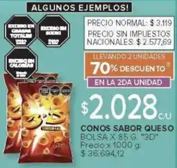 Carrefour 3d conos sabor queso bolsa oferta
