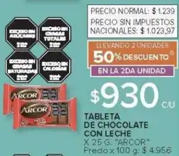 Carrefour Arcor tableta de chocolate con leche oferta